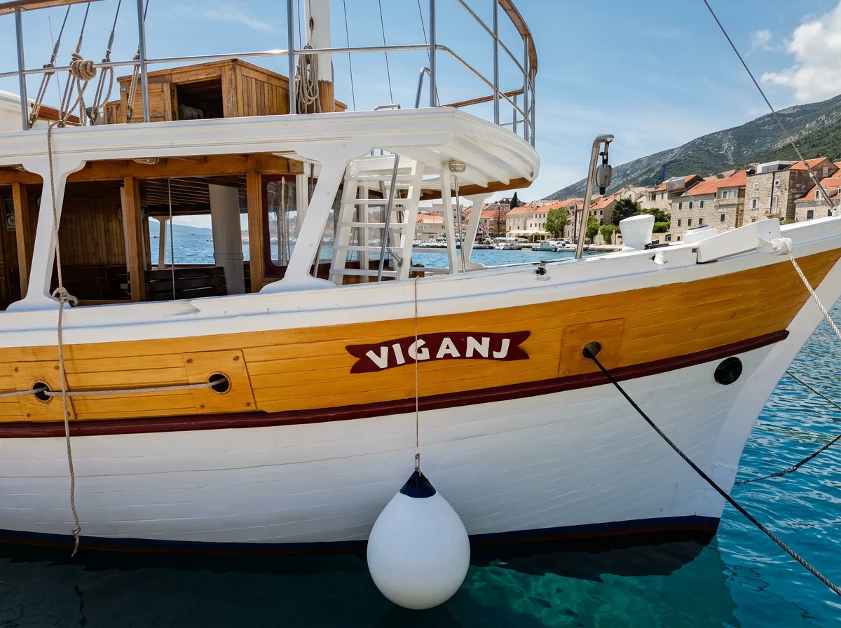 Drveni detalj trupa broda M/Y Viganj